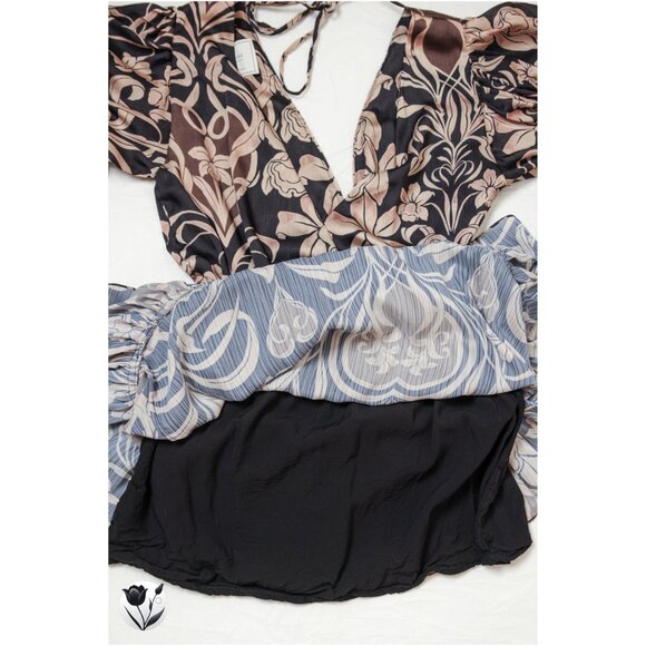 Eugenia Fernández Dress XS Boho Floral Ruffle Mini Long Sleeve Deep V Colombia - Picture 10 of 11